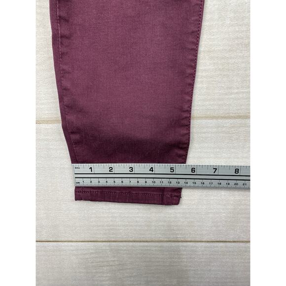 Warp + Weft Women's JFK Skinny Jeans Size 29 x 29 Burgundy Mid Rise Colorful - Picture 10 of 11